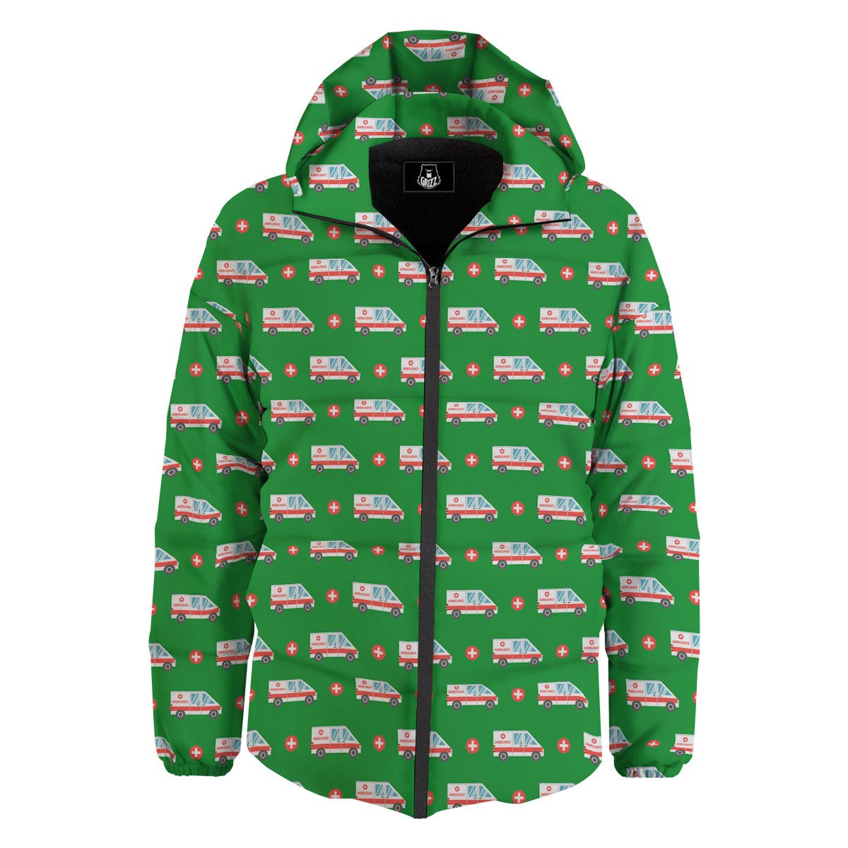 Ambulance Car Paramedic Print Pattern Down Jacket-grizzshop