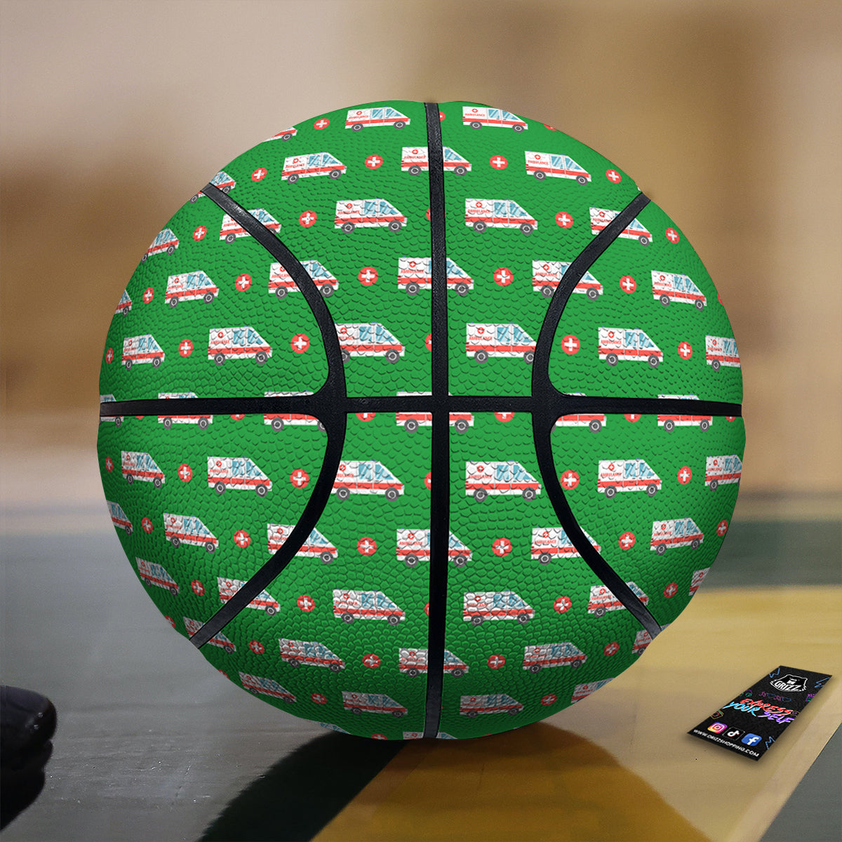 Ambulance Car Paramedic Print Pattern Basketball