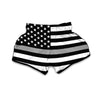 America Flag Grey Thin Line Muay Thai Boxing Shorts-grizzshop