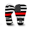 America Flag Red Thin Line Boxing Gloves-grizzshop