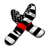 America Flag Red Thin Line Muay Thai Shin Guards-grizzshop