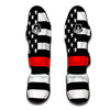 America Flag Red Thin Line Muay Thai Shin Guards-grizzshop