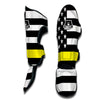 America Flag Yellow Thin Line Muay Thai Shin Guards-grizzshop