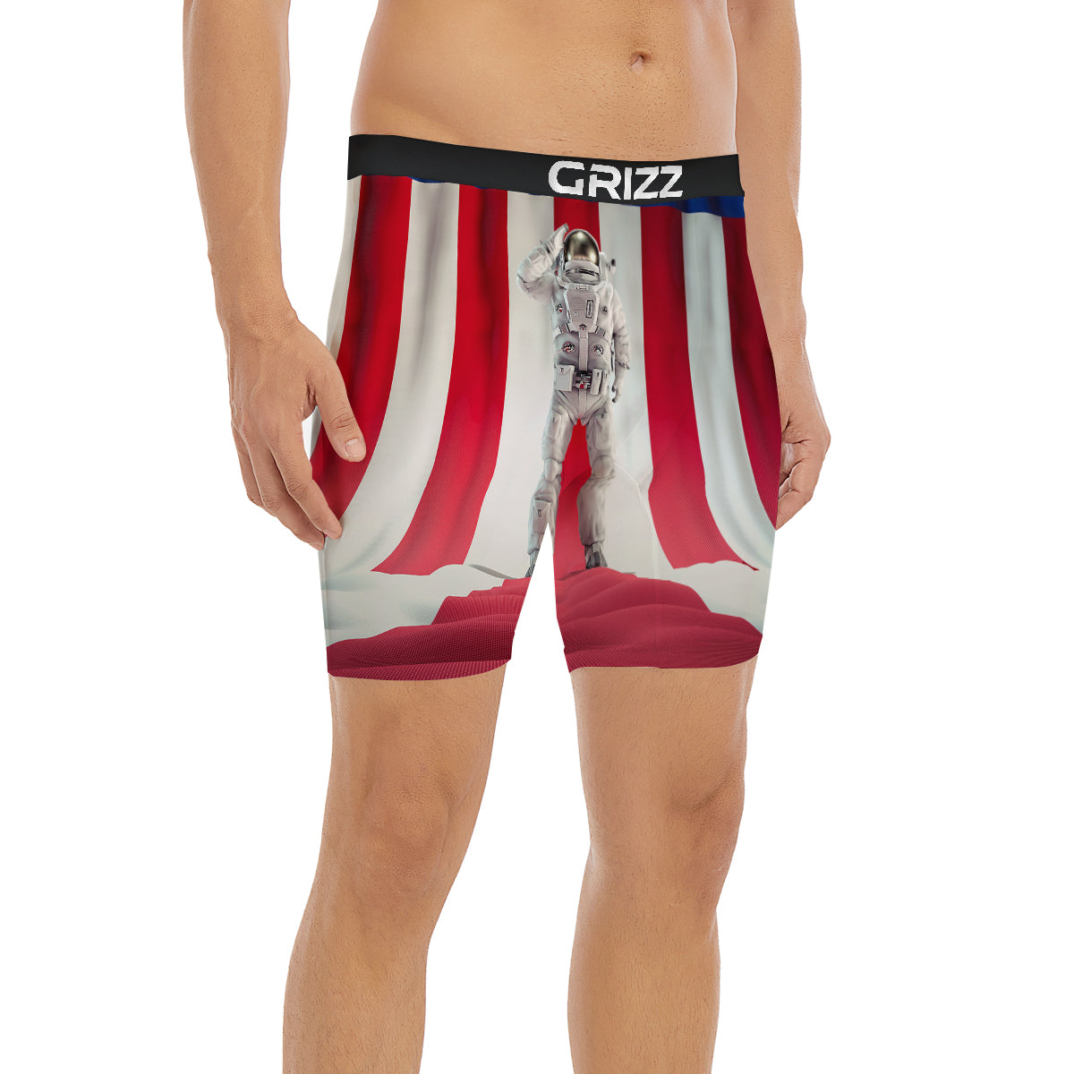 American Astronaut Print Boxer Briefs-grizzshop