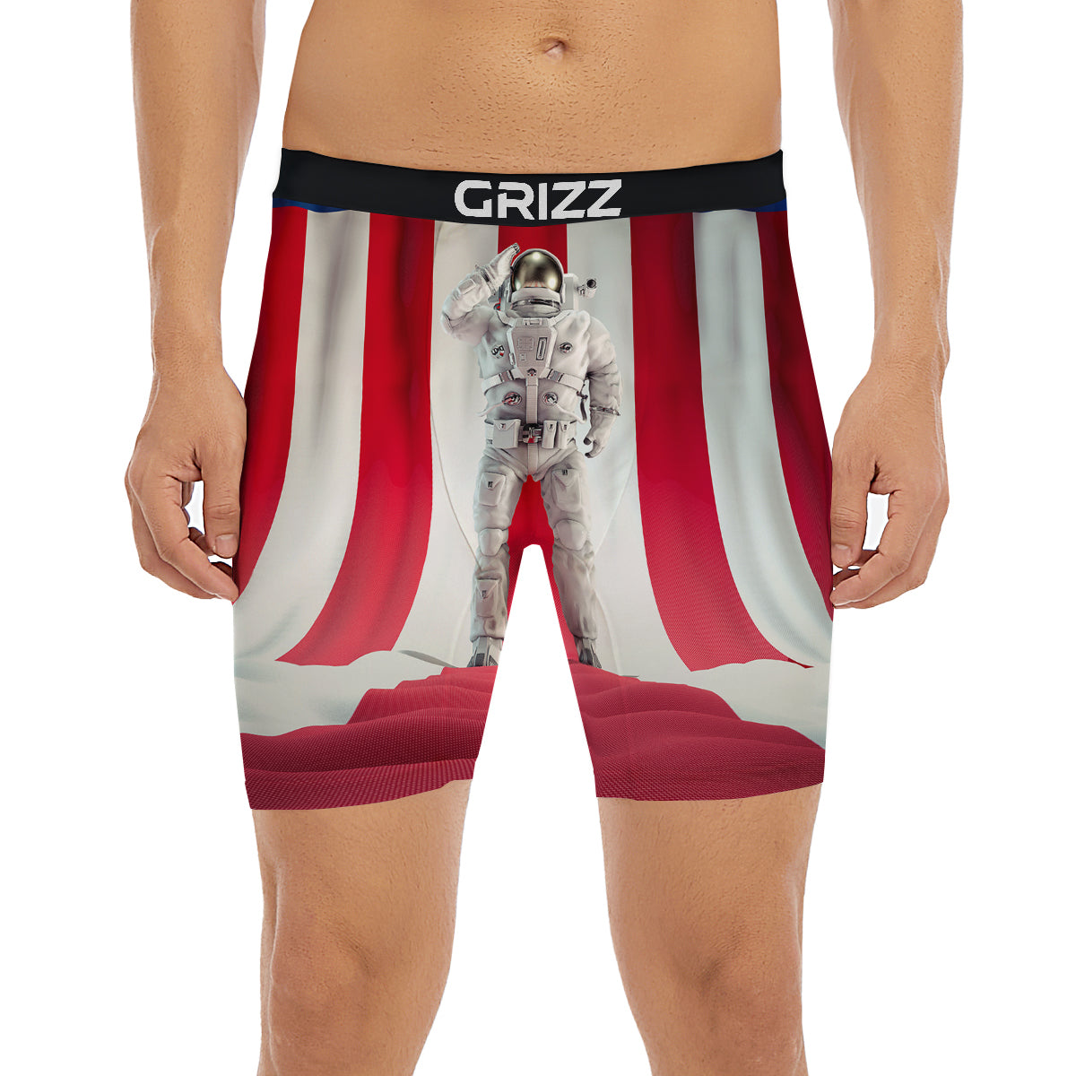 American Astronaut Print Boxer Briefs-grizzshop