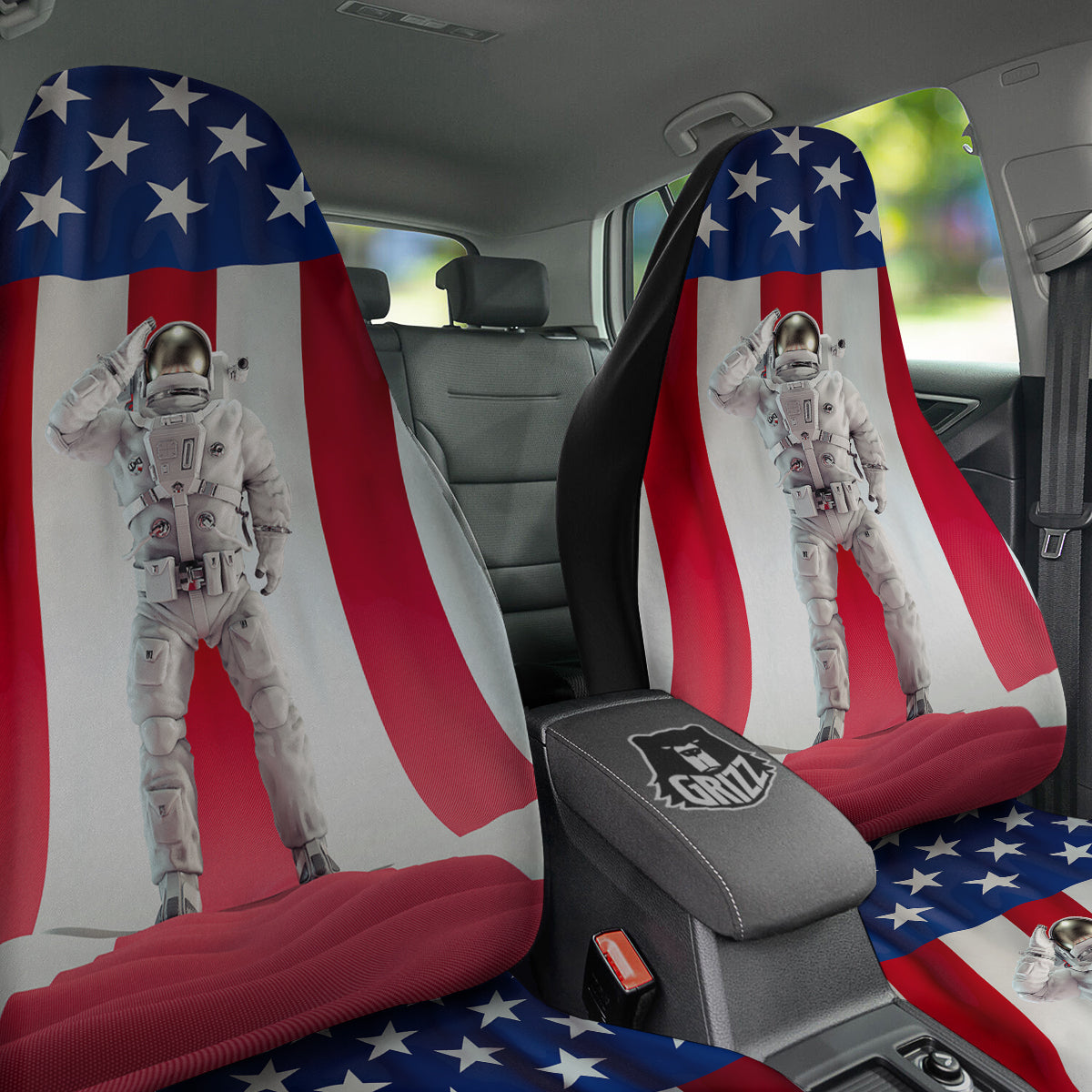 American Astronaut Print Car Seat Covers-grizzshop