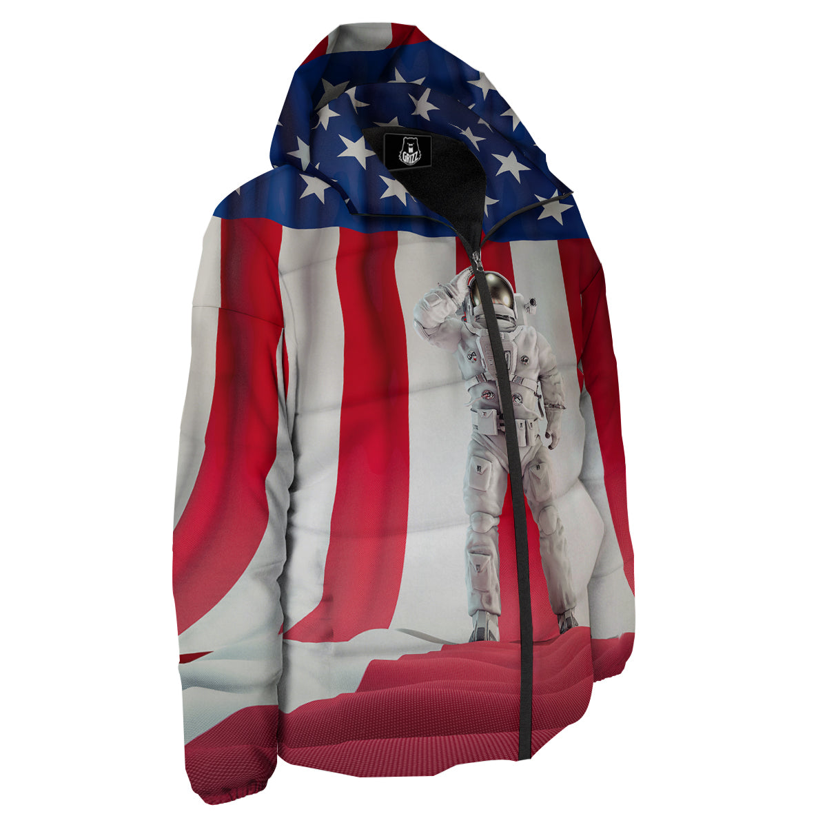 American Astronaut Print Down Jacket-grizzshop