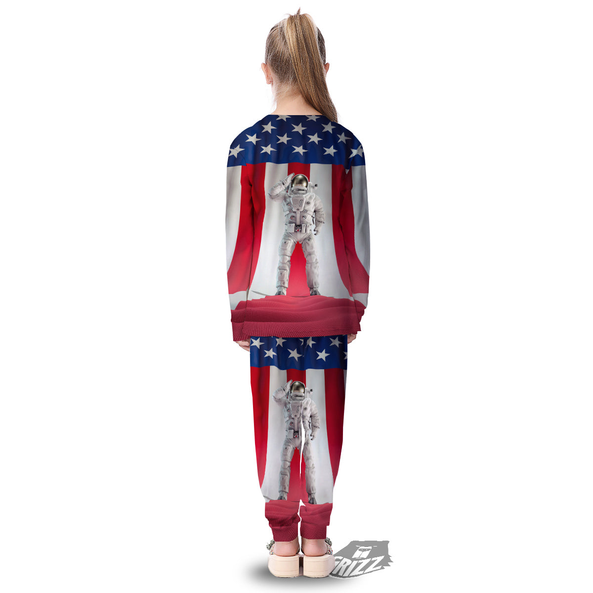 American Astronaut Print Kid's Pajamas-grizzshop