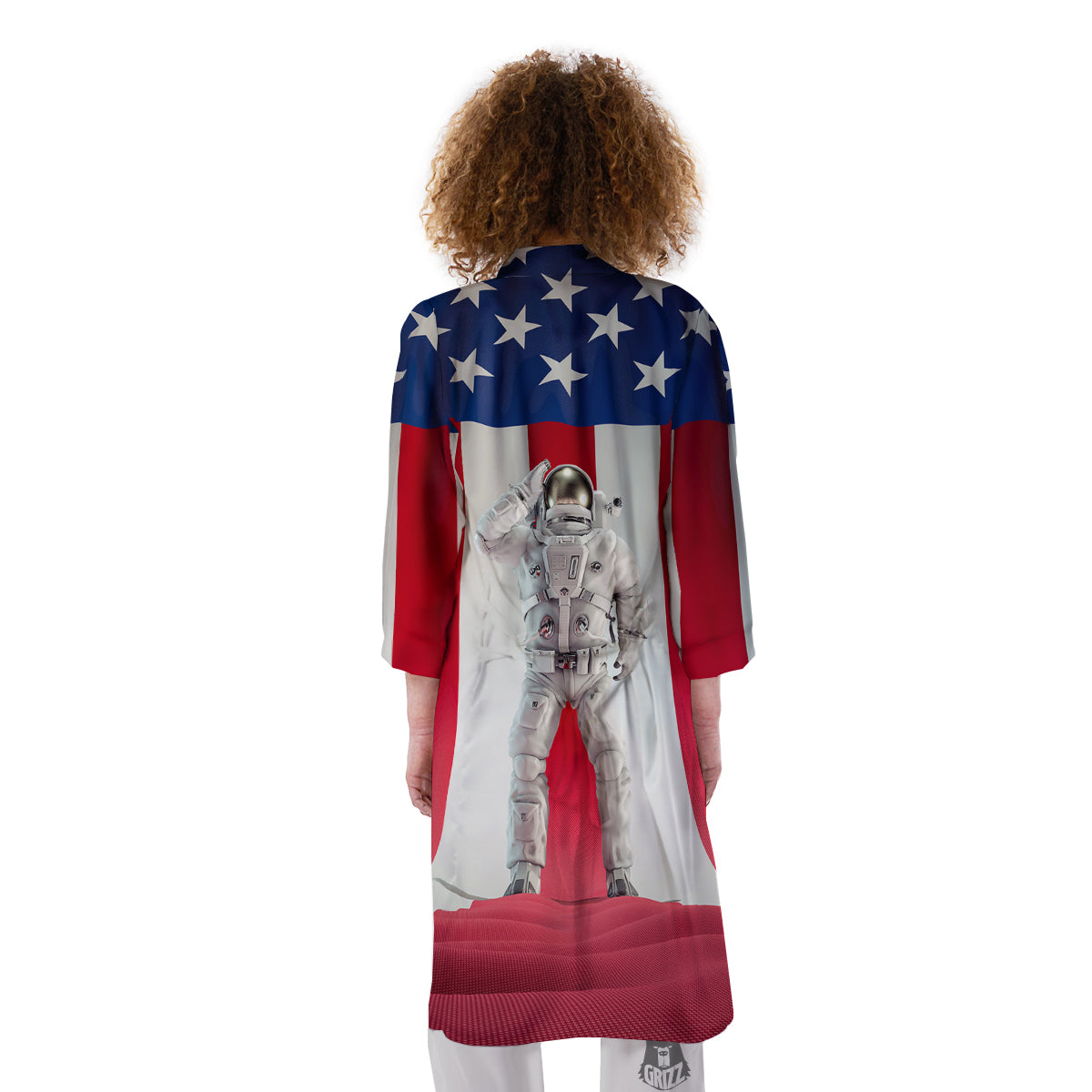American Astronaut Print Kimono-grizzshop