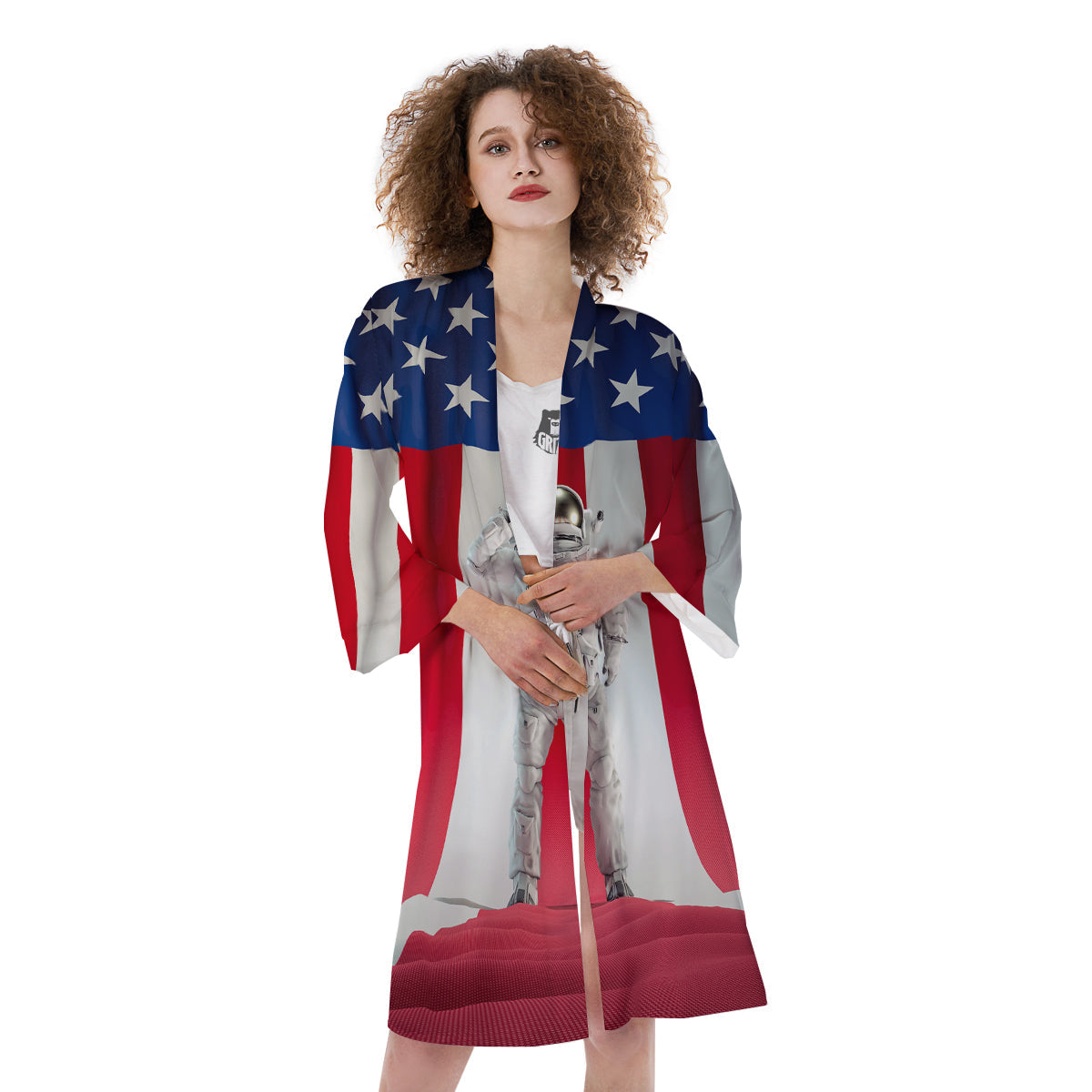 American Astronaut Print Kimono-grizzshop