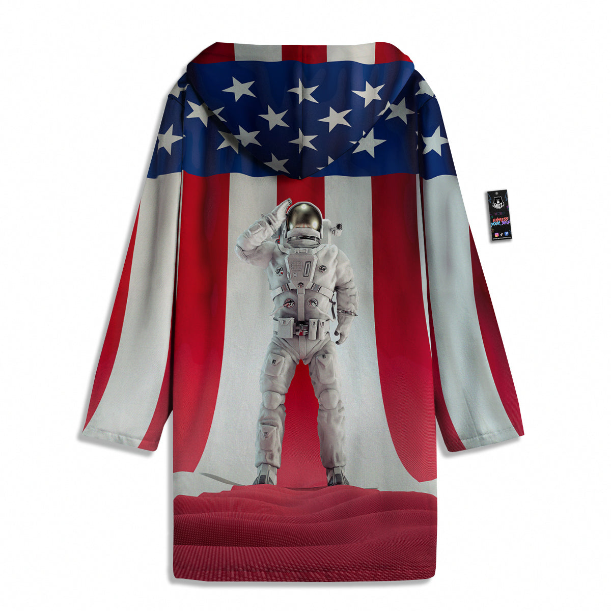 American Astronaut Print Men's Windbreaker Jacket-grizzshop