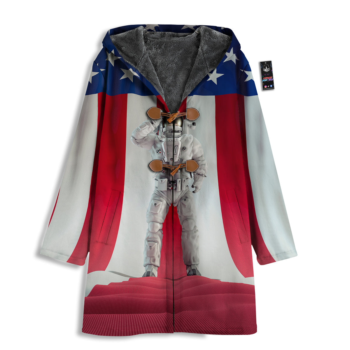 American Astronaut Print Men's Windbreaker Jacket-grizzshop