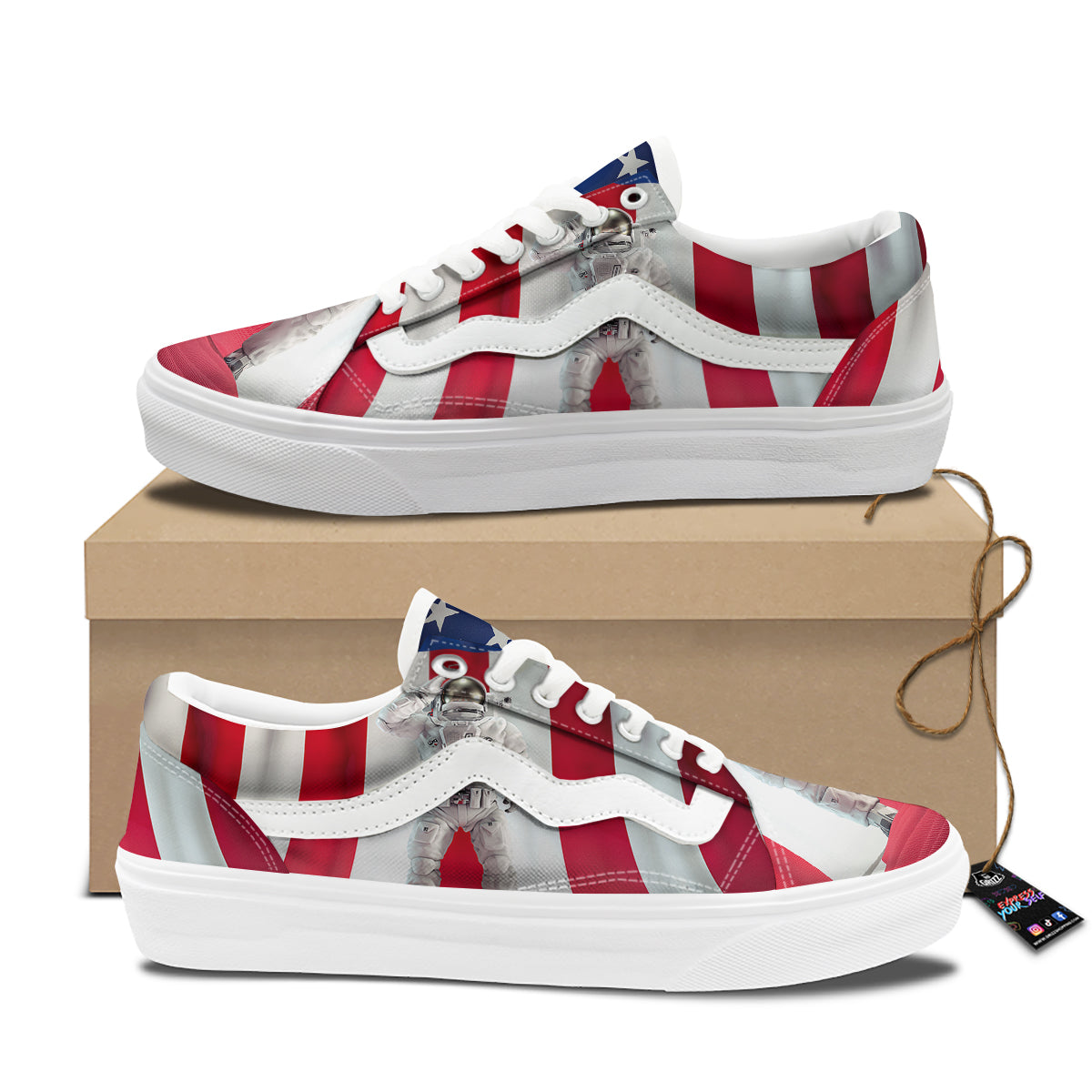 American Astronaut Print Skate Shoes-grizzshop