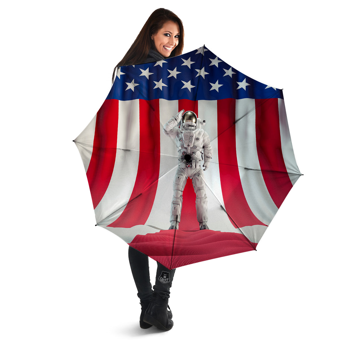 American Astronaut Print Umbrella-grizzshop