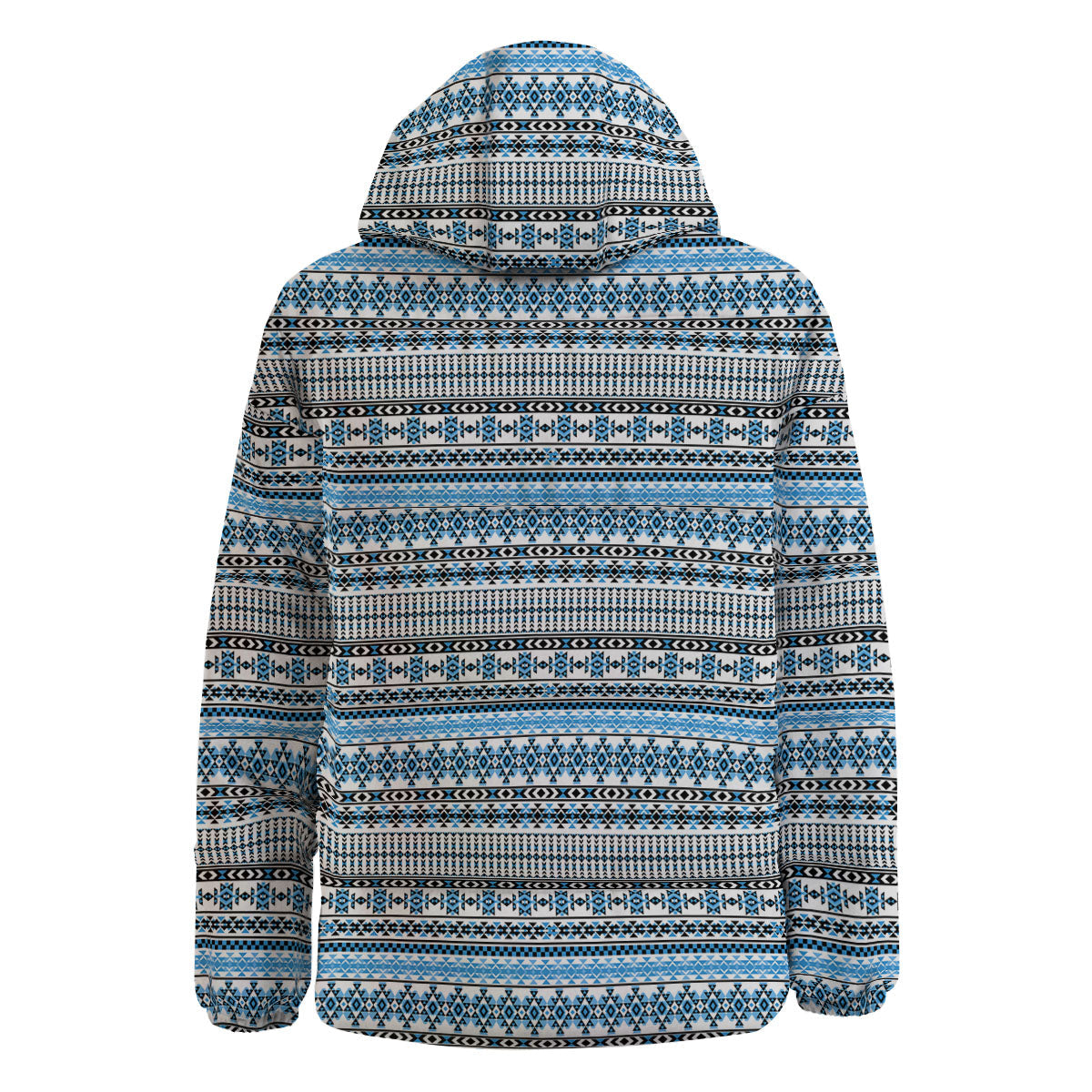 American Aztec Blue Native Print Pattern Down Jacket-grizzshop