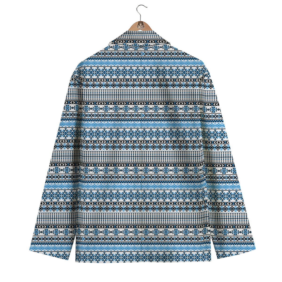 American Aztec Blue Native Print Pattern Men's Blazer-grizzshop