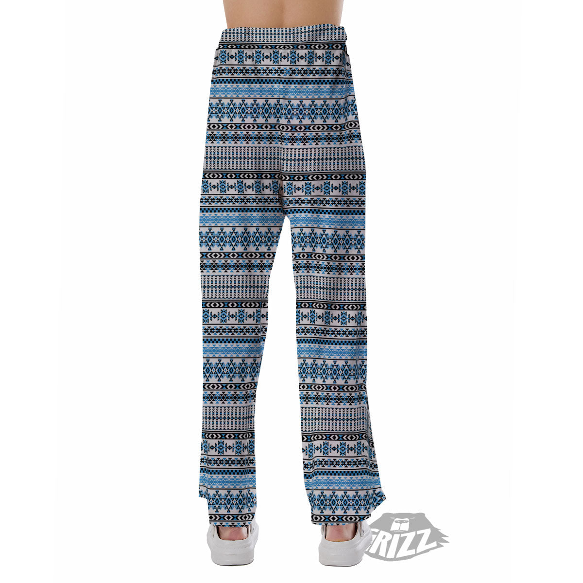 American Aztec Blue Native Print Pattern Pajama Pants-grizzshop