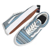 American Aztec Blue Native Print Pattern Skate Shoes-grizzshop