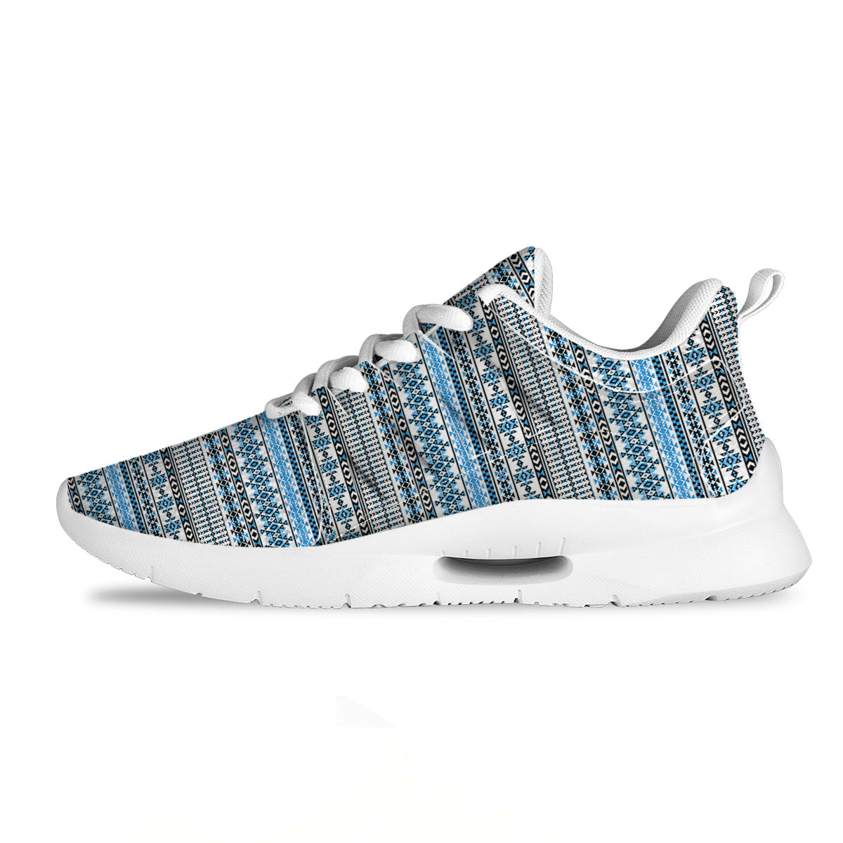 American Aztec Blue Native Print Pattern Tennis Shoes-grizzshop