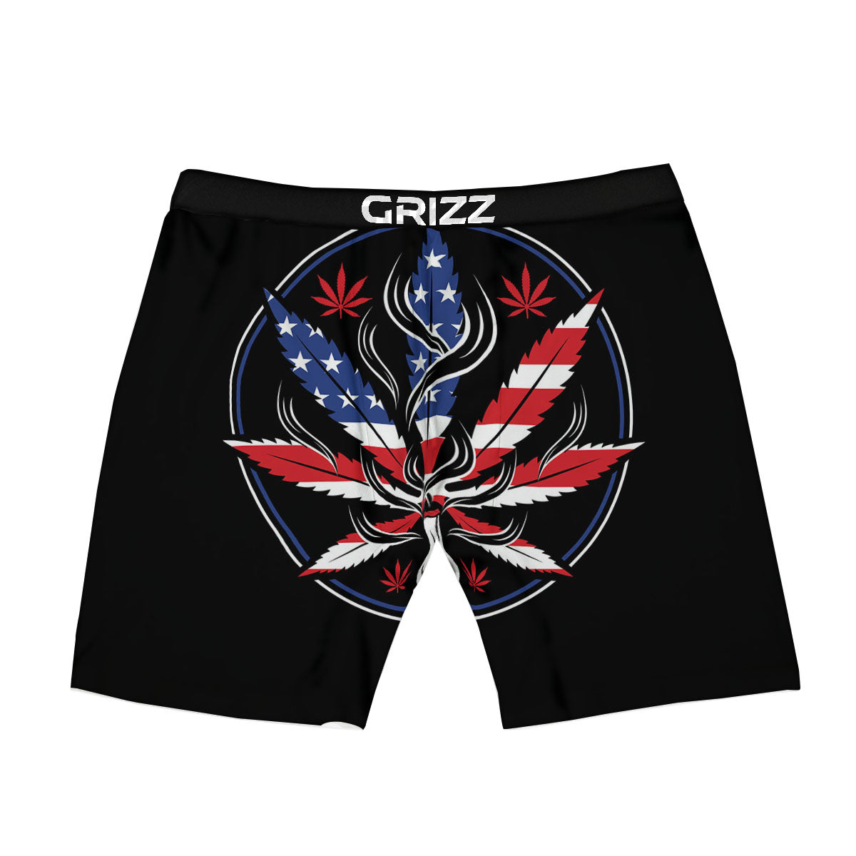 American Cannabis Leaf Flag Print Boxer Briefs-grizzshop