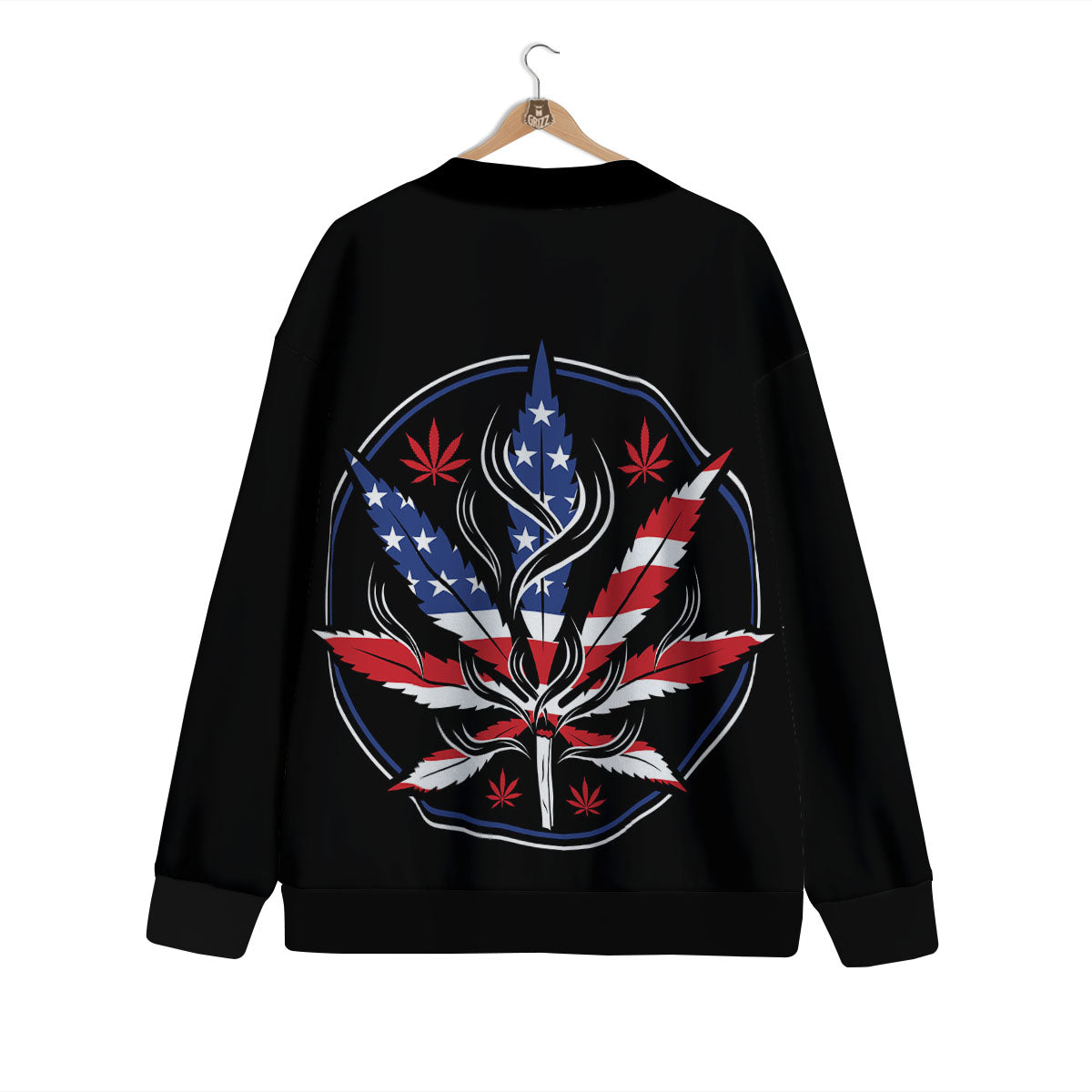 American Cannabis Leaf Flag Print Cardigan-grizzshop