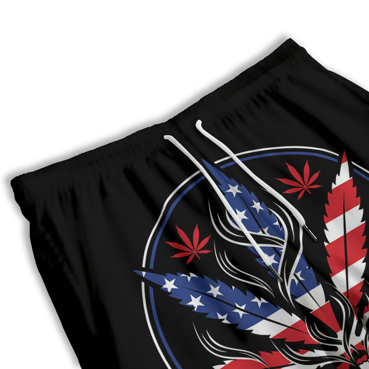 American Cannabis Leaf Flag Print Men's Athletic Shorts