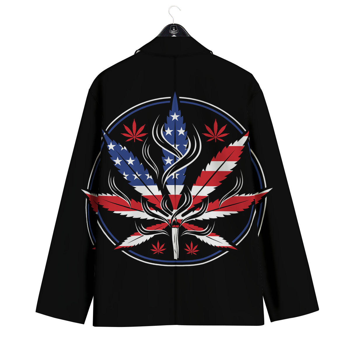 American Cannabis Leaf Flag Print Men's Sport Coat-grizzshop
