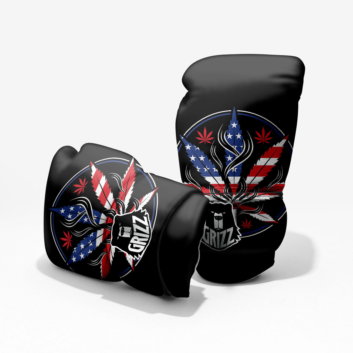 American Cannabis Leaf Flag Print Pro Boxing Glove