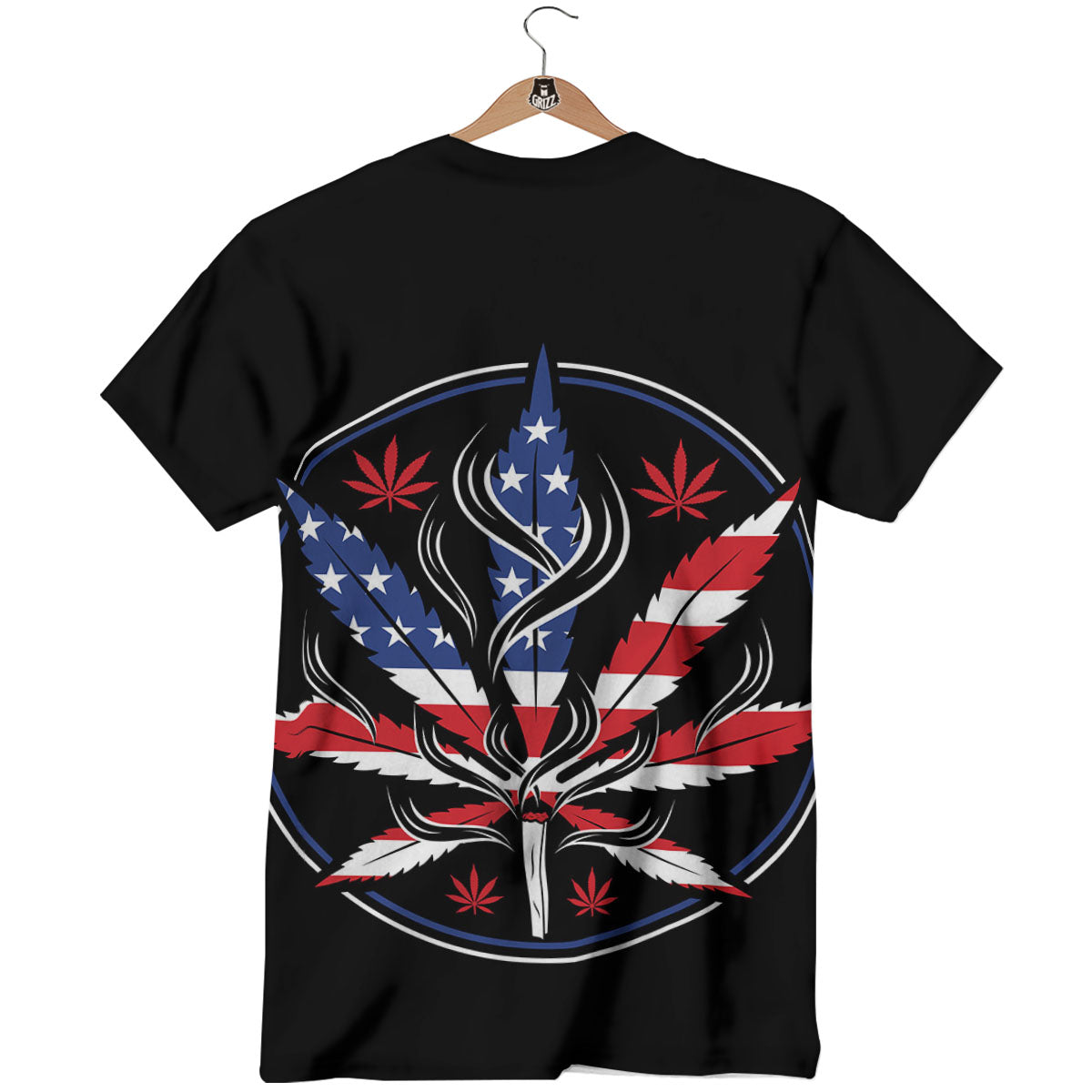 American Cannabis Leaf Flag Print T-Shirt-grizzshop