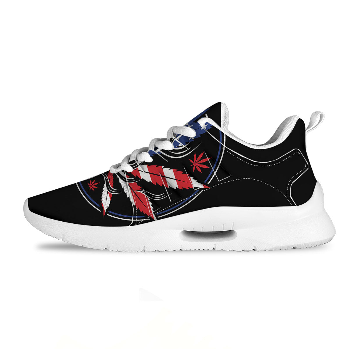 American Cannabis Leaf Flag Print Tennis Shoes-grizzshop