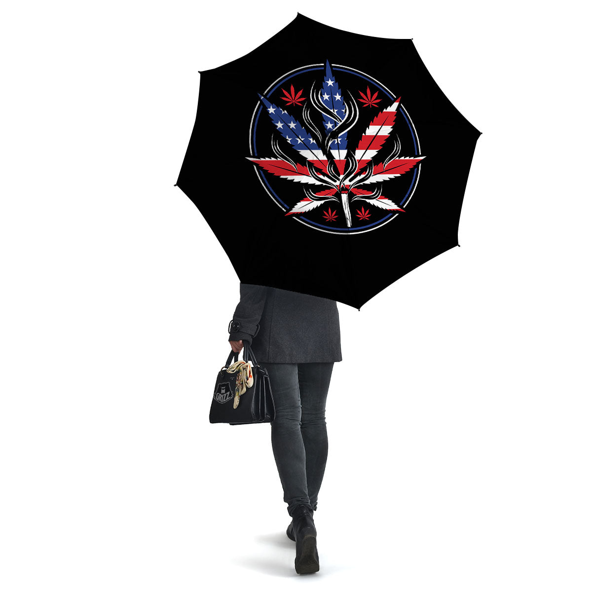 American Cannabis Leaf Flag Print Umbrella-grizzshop