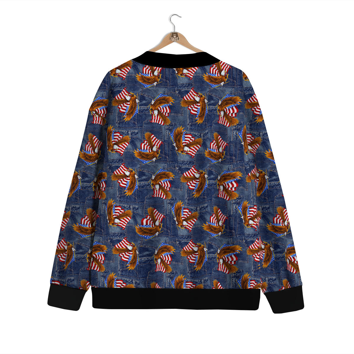American Eagle Denim Print Pattern Cardigan-grizzshop