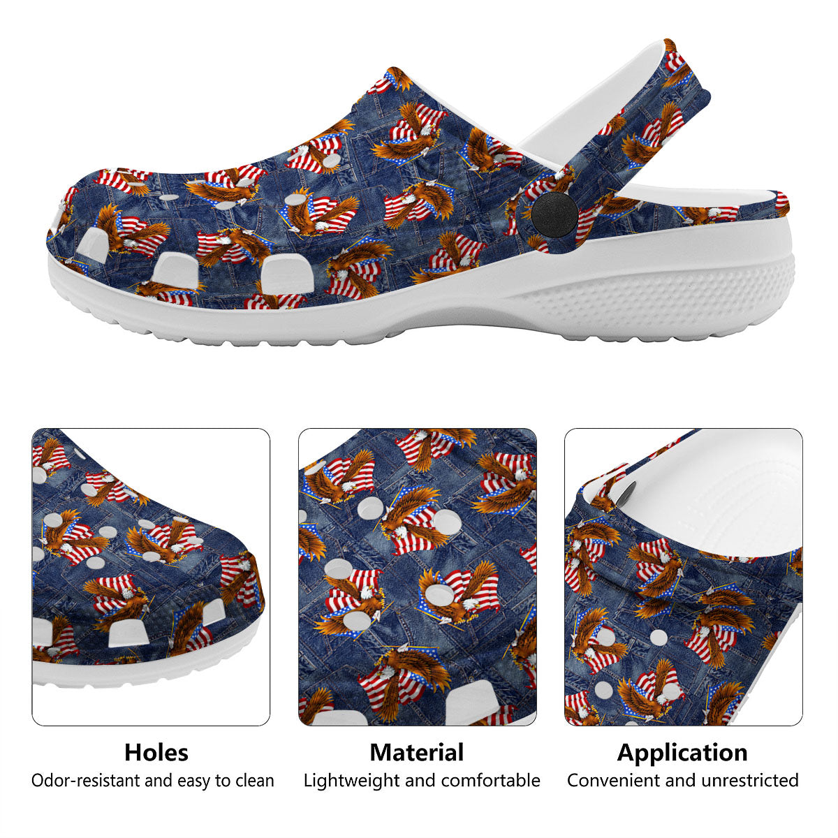 American Eagle Denim Print Pattern Clog-grizzshop