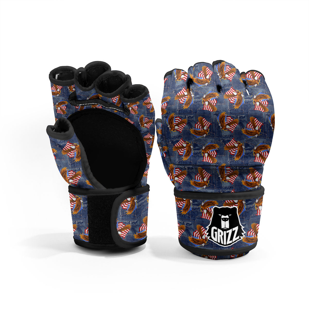 American Eagle Denim Print Pattern MMA Gloves-grizzshop