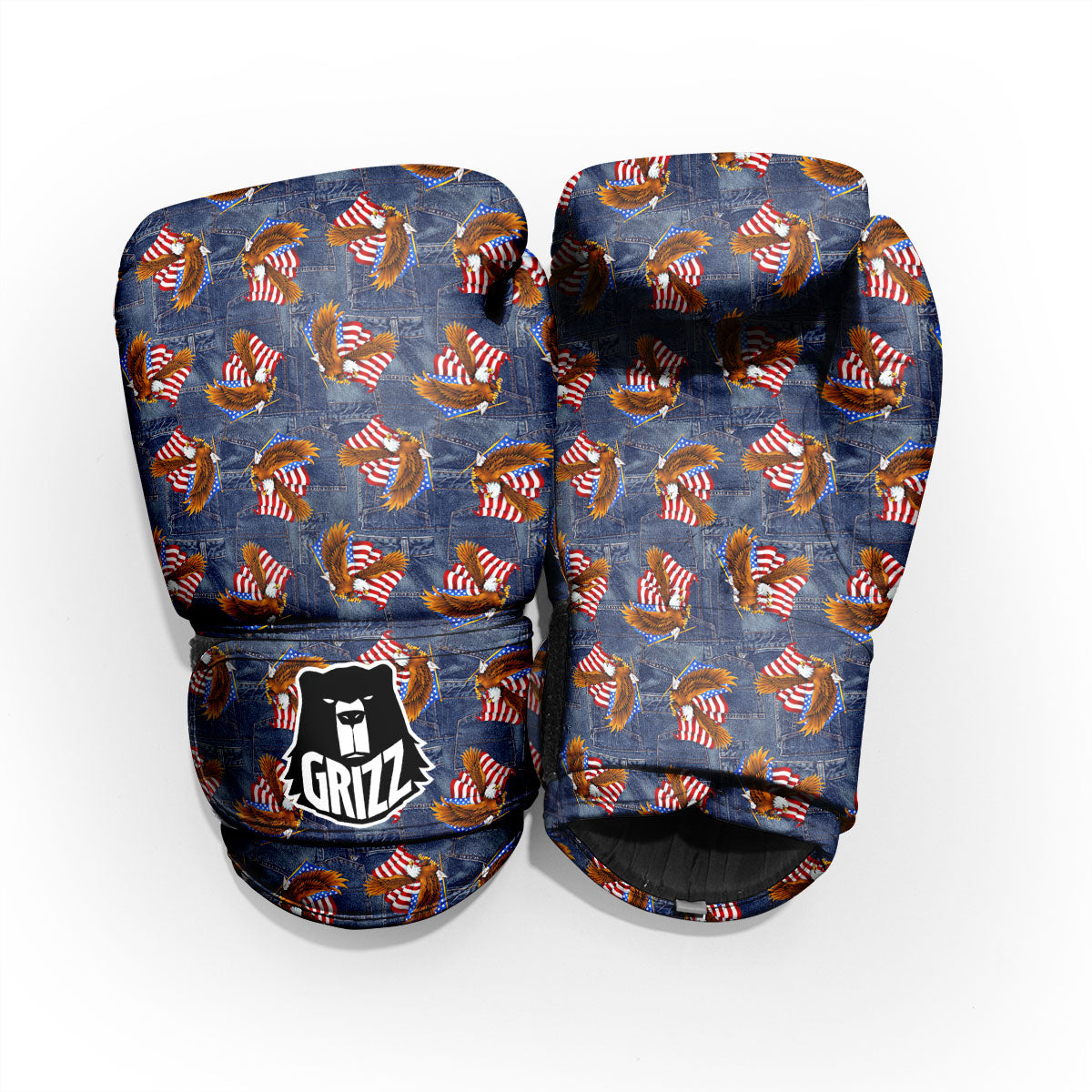 American Eagle Denim Print Pattern Pro Boxing Glove