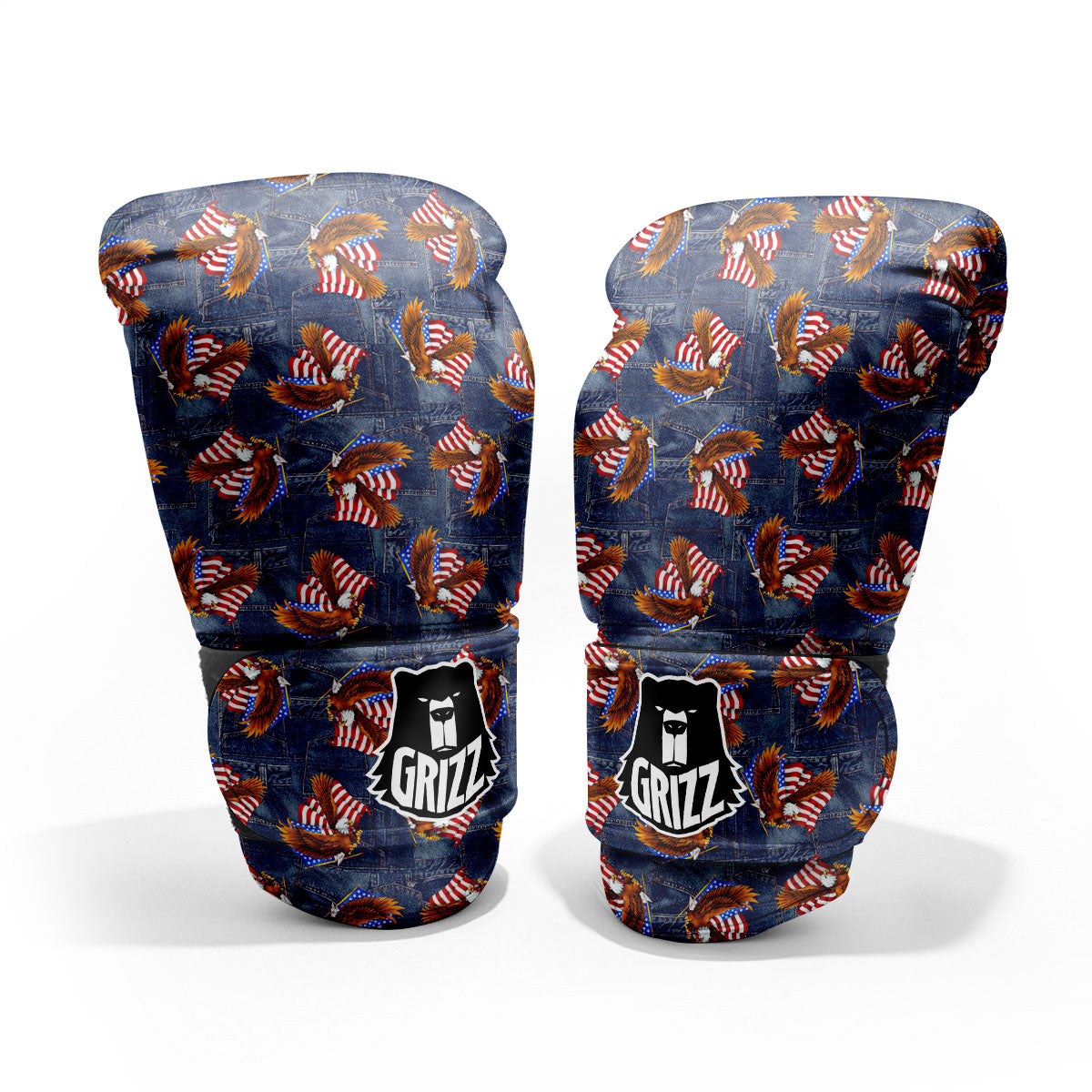 American Eagle Denim Print Pattern Pro Boxing Glove
