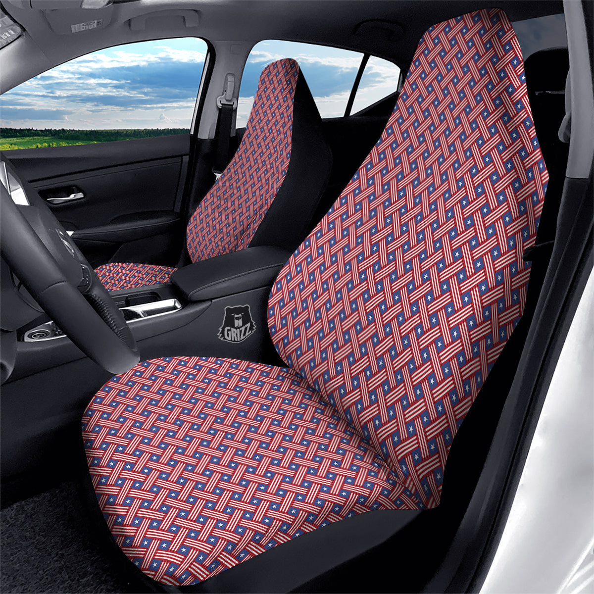 American Flag 4th of July Print Pattern Car Seat Covers-grizzshop
