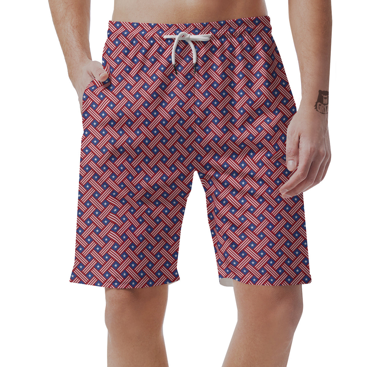 American Flag 4th of July Print Pattern Men's Shorts-grizzshop