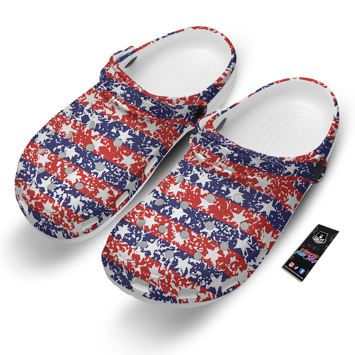 American Flag Abstract Print Clog-grizzshop