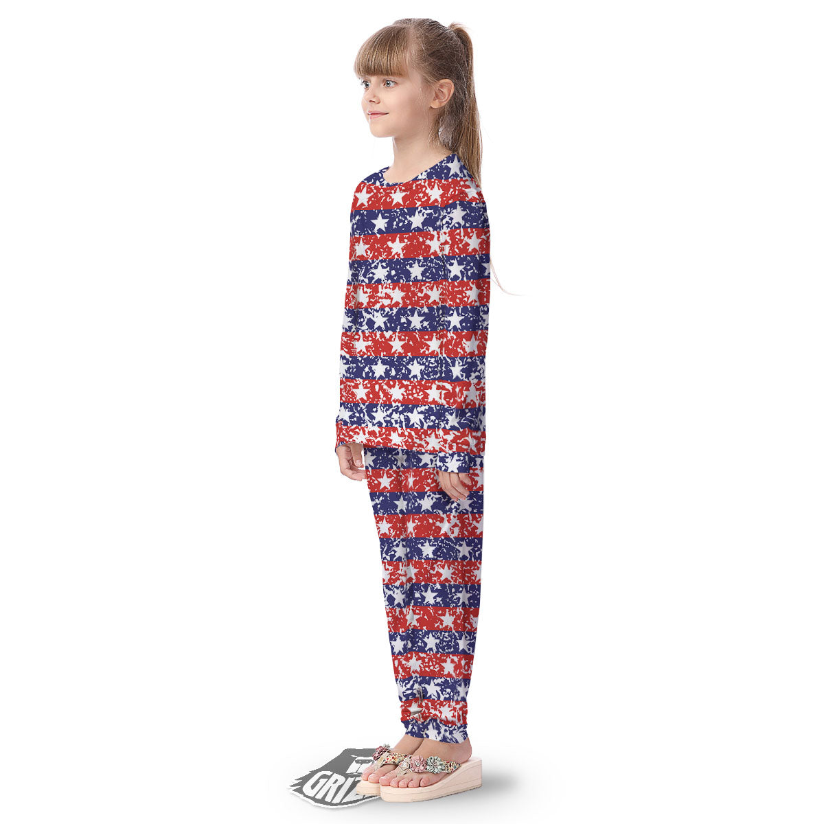 American Flag Abstract Print Kid's Pajamas-grizzshop