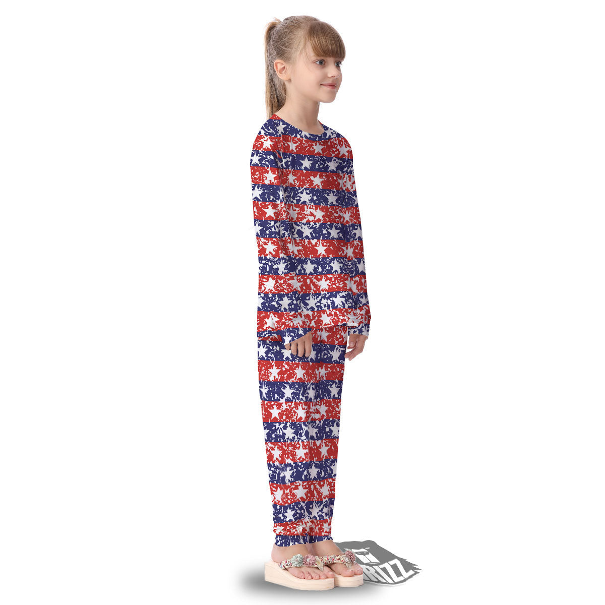 American Flag Abstract Print Kid's Pajamas-grizzshop