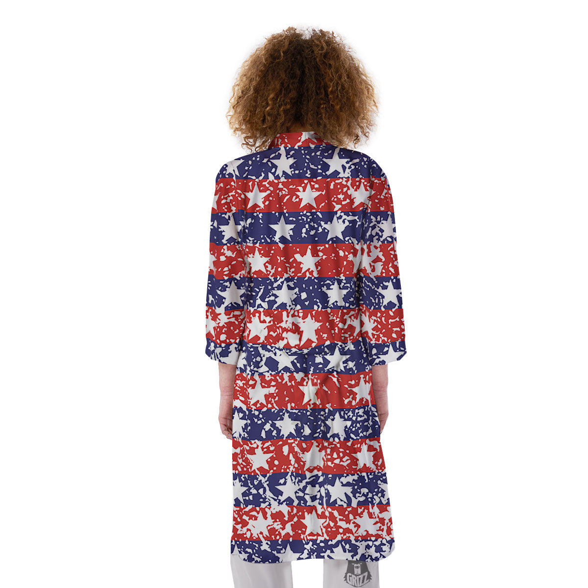 American Flag Abstract Print Kimono-grizzshop