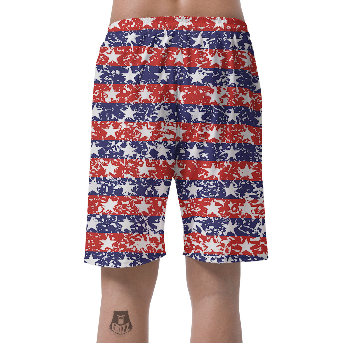 American Flag Abstract Print Men's Shorts-grizzshop