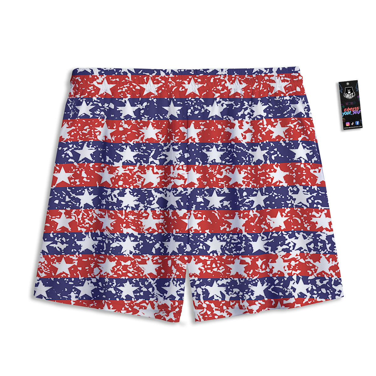 Argyle Red And Green Print Pattern Mesh Shorts