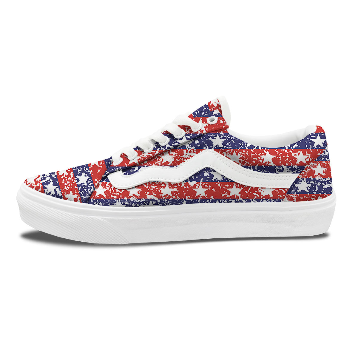 American Flag Abstract Print Skate Shoes-grizzshop