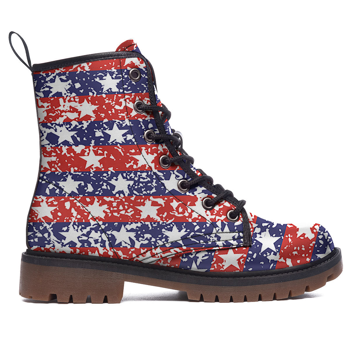 American Flag Abstract Print Work Boots-grizzshop