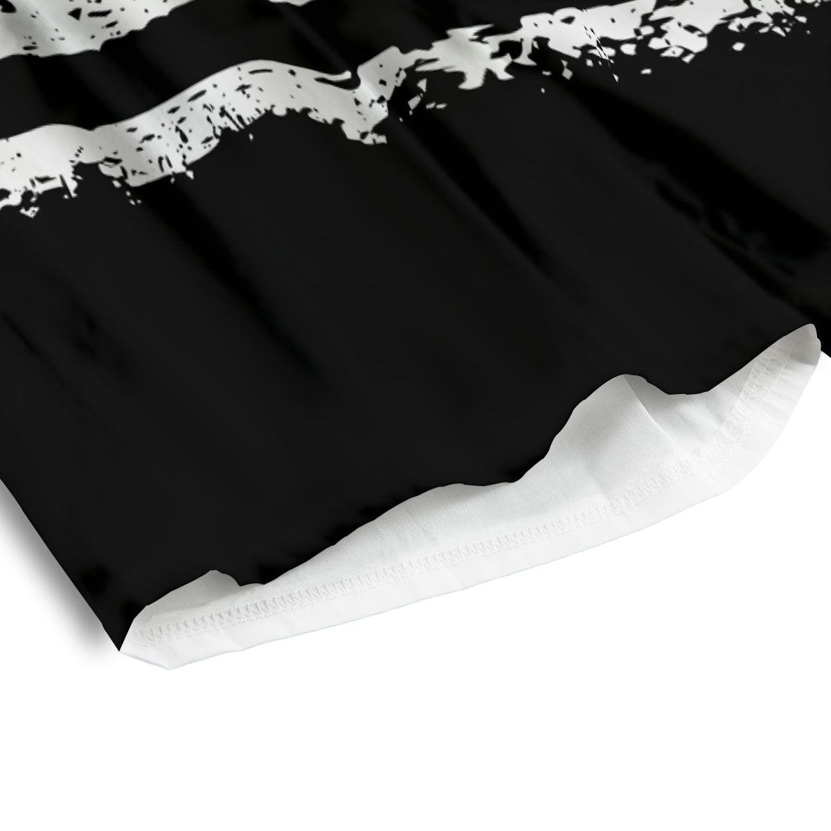 American Flag Black Print Men's Athletic Shorts
