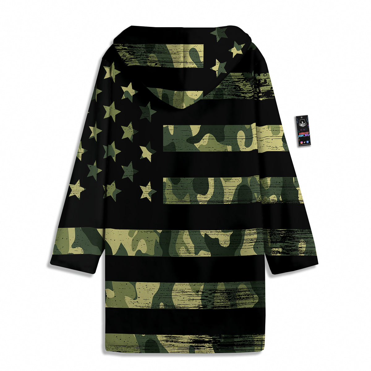 American Flag Camouflage Print Men's Windbreaker Jacket-grizzshop