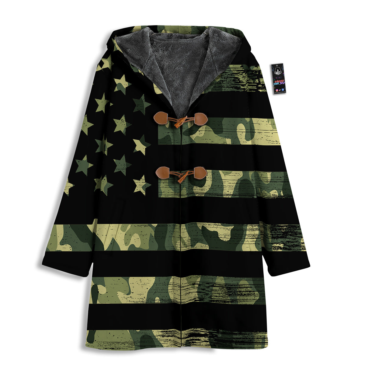 American Flag Camouflage Print Men's Windbreaker Jacket-grizzshop