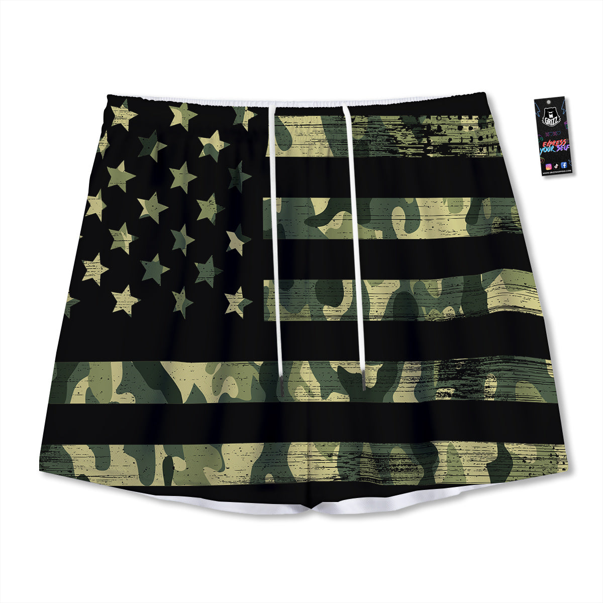 American Eagle Denim Print Pattern Mesh Shorts